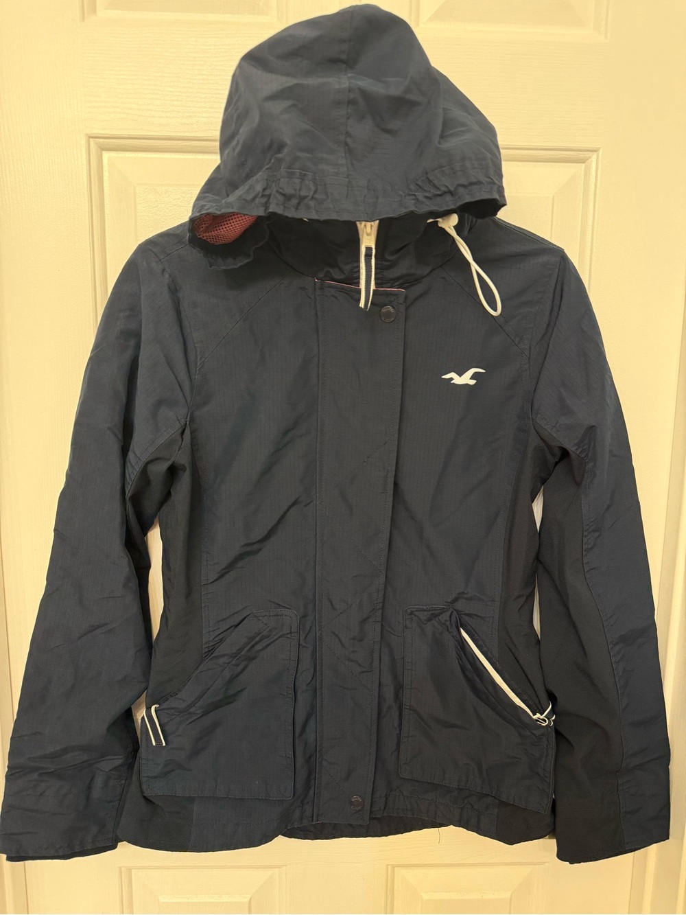 Hollister Navy Hooded Utility Jacket